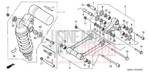 COUSSIN ARRIERE CBR600RR4 de 2004